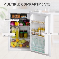 HOMCOM 91L Under-Counter Fridge | Reversible Door — White
