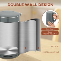 Bollitore Digitale HOMCOM & 2-Set Tostapane a 2 Fette | LED Touch — Beige