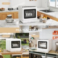 HOMCOM 6L Lave-vaisselle de comptoir à cinq modes - Blanc
