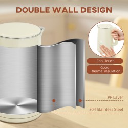 HOMCOM Digital Elkedel & 2-Skive Brødrister Sæt | LED Touch — Beige