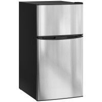 HOMCOM 88L Frigorífico con Congelador Bajo Encimera — Negro y Plata