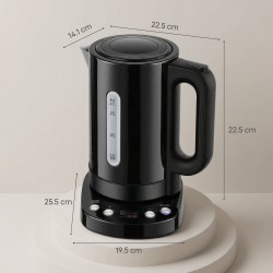 HOMCOM Wasserkocher | 1.7L, 3kW, Strix, Warmhalten — Schwarz