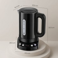 HOMCOM Electric Kettle | 1.7L, 3kW, Strix, Keep Warm — Black