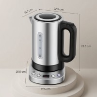 HOMCOM Electric Kettle | 1.7L, 3kW, Strix, Keep Warm — Silver