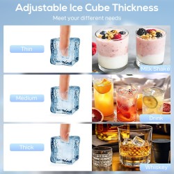 HOMCOM Commercial Ice Maker | 45kg/Day, Under-Counter — Silver