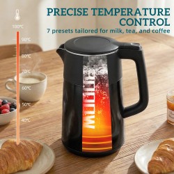 HOMCOM Electric Kettle | 1.7L, 3kW, Strix, LED — Black