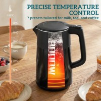 Hervidor eléctrico HOMCOM | 1.7L, 3kW, Strix, LED — Negro