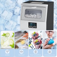 HOMCOM Commerciële ijsmachine met 4kg ijsopslag - Zilvertint
