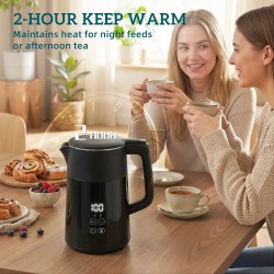 HOMCOM Electric Kettle | 1.7L, 3kW, Strix, LED — Black