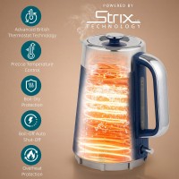 HOMCOM Stainless Steel Kettle & Toaster Set | Strix — Dark Blue