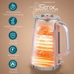 Set Bollitore e Tostapane in Acciaio Inossidabile HOMCOM | Strix — Rosa