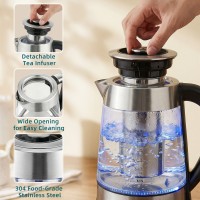 HOMCOM Elektrisk Vattenkokare | 1.7L, 3kW, Strix, Teinfuserare