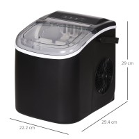 HOMCOM Countertop Ice Maker | 12kg/Day, Portable — Black