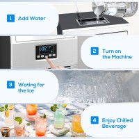 HOMCOM Commercial Ice Maker with 4kg Ice Storage - Silver Tone