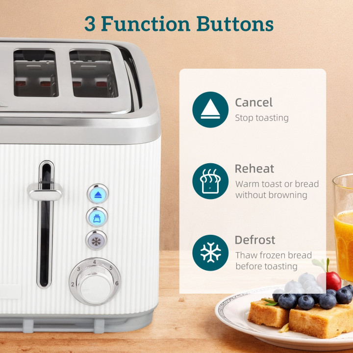 HOMCOM Stainless Steel Kettle & 4-Slice Toaster Set — Black