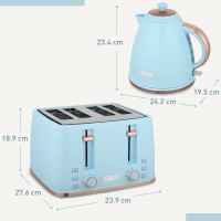 HOMCOM Kettle & 4-Slice Toaster Set | Fast Boil — Light Blue