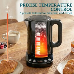 Bouilloire électrique HOMCOM | 1.7L, 3kW, Strix, Maintien au chaud — Noir