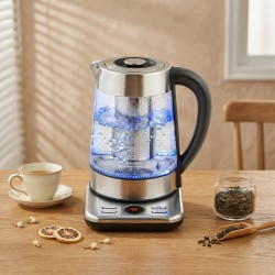HOMCOM Elektrisk Vattenkokare | 1.7L, 3kW, Strix, Teinfuserare