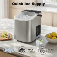 HOMCOM Countertop Ice Maker | 12kg/Day, 2 Cube Sizes