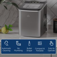 HOMCOM Countertop Ice Maker | 12kg/Day, Self-Cleaning — Black