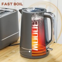HOMCOM Kettle & 2-Slice Toaster Set | Fast Boil — Black