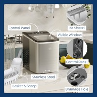HOMCOM Tisch-Eismaschine | 12kg/Tag, Selbstreinigung – Schwarz