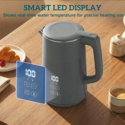 HOMCOM Electric Kettle | 1.7L, 3kW, Strix, LED — Grey