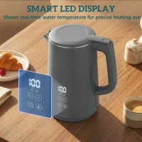 HOMCOM Electric Kettle | 1.7L, 3kW, Strix, LED — Grey