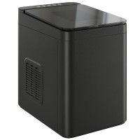 HOMCOM Compact Countertop Ice Maker | Self-Cleaning — Black
