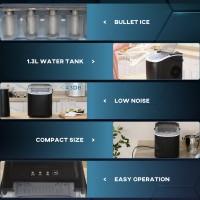 HOMCOM Countertop Ice Maker | 12kg/Day, Portable — Black