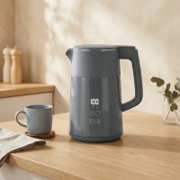 HOMCOM Electric Kettle | 1.7L, 3kW, Strix, LED — Grey