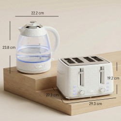 Bouilloire HOMCOM & 4-Ensemble grille-pain à fentes | Strix, ébullition rapide — Crème