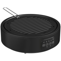 Placa vitrocerámica eléctrica y placa de parrilla HOMCOM | 36cm, 4 Niveles