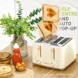 HOMCOM Waterkoker & 4-Snede Broodrooster Set | Snel Koken — Beige