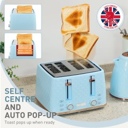 HOMCOM Kettle & 4-Slice Toaster Set | Fast Boil — Light Blue