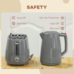 HOMCOM Kettle & 2-Slice Toaster Set | Fast Boil — Black