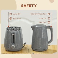 HOMCOM Kettle & 2-Slice Toaster Set | Fast Boil — Black