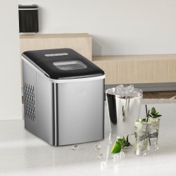 HOMCOM Countertop Ice Maker | 12kg/Day, Self-Cleaning — Black