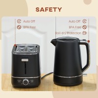 HOMCOM Kettle & 2-Slice Toaster Set | Fast Boil — Black
