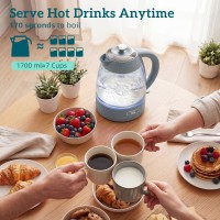 Bouilloire HOMCOM & 4-Ensemble grille-pain à fentes | Strix, ébullition rapide — Gris