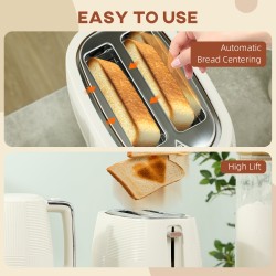 HOMCOM Kettle & 2-Slice Toaster Set | Fast Boil — Black