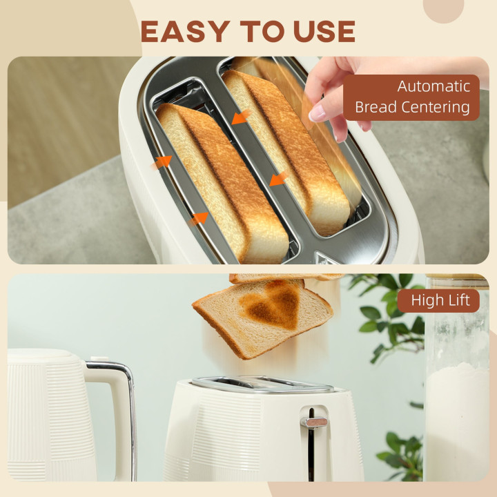 HOMCOM Kettle & 2-Slice Toaster Set | Fast Boil — Black