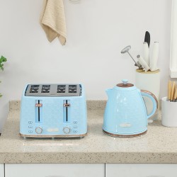 HOMCOM Kettle & 4-Slice Toaster Set | Fast Boil — Light Blue
