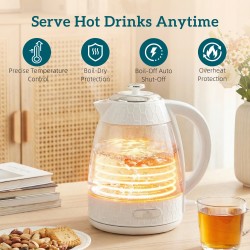 HOMCOM Kettle & 2-Slice Toaster Set | Limescale Filter — Cream