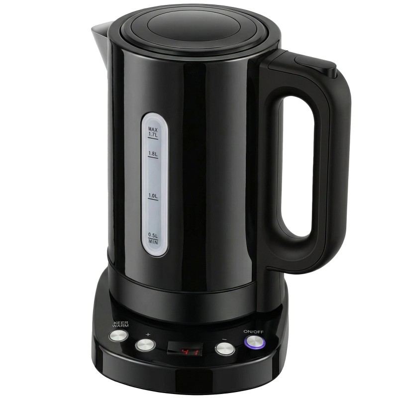 Bouilloire électrique HOMCOM | 1.7L, 3kW, Strix, Maintien au chaud — Noir