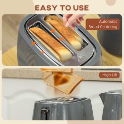 HOMCOM Kettle & 2-Slice Toaster Set | Fast Boil — Black