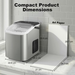 HOMCOM benkeplate ismaskin | 12kg/dag, 2 isbitstørrelser