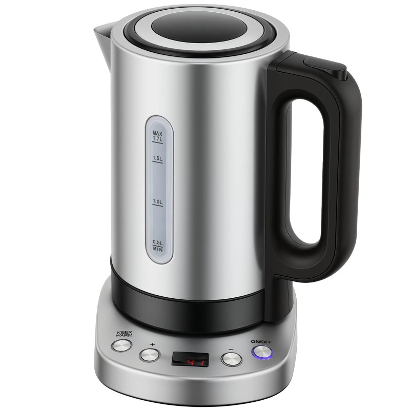 HOMCOM Electric Kettle | 1.7L, 3kW, Strix, Keep Warm — Silver