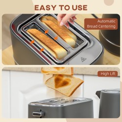 HOMCOM Kettle & 2-Slice Toaster Set | Fast Boil — Black