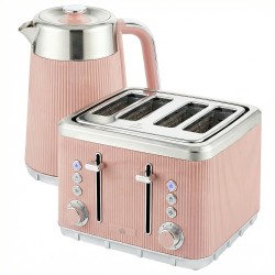 HOMCOM Rustfrit stål kedel & toastersæt | Strix — Pink